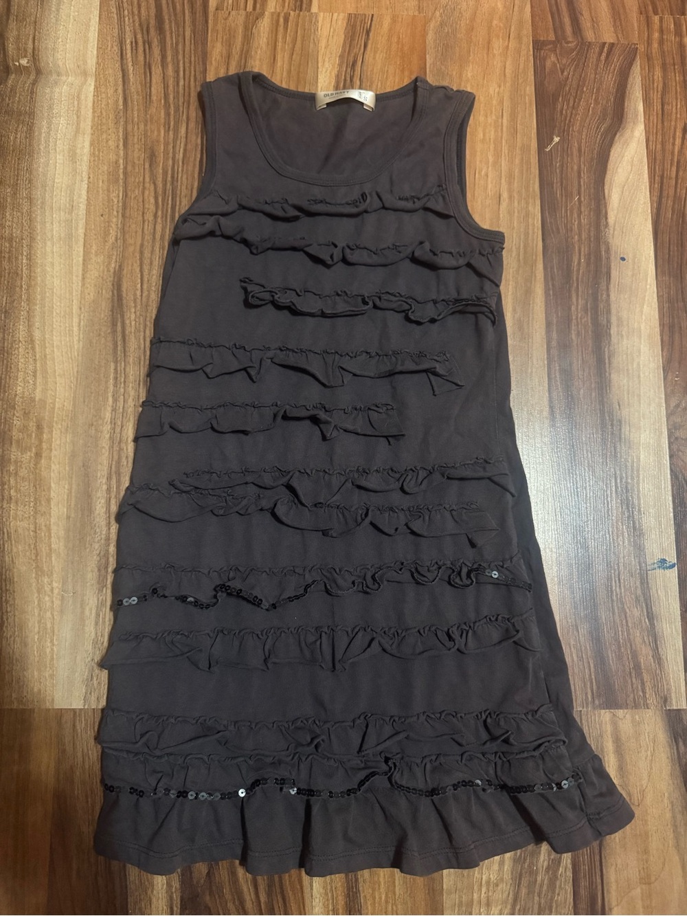 Old Navy Brown Sleeveless Ruffle Mini Dress